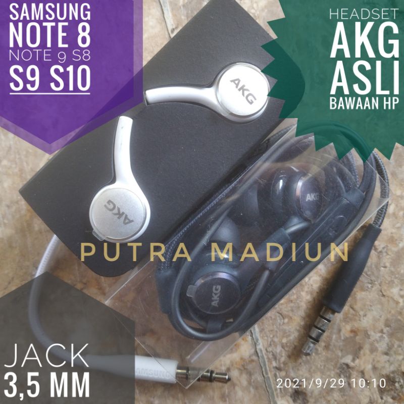 Headset Akg Asli cabutan copotan bawaan HP samsung s8 s9 s10 s10+ note 8 note 9 jack 3.5 mm 3,5mm