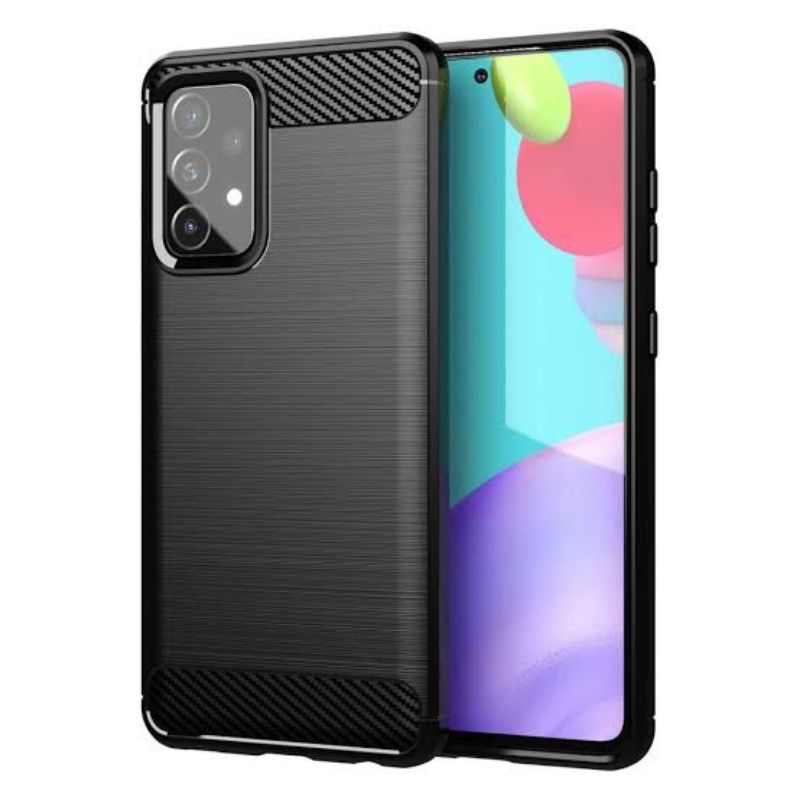 Samsung A51 / A71 / A72 / A22 4G / A22 5G Case Softcase Ultimate Silicone Slim Carbon Fiber Black Co