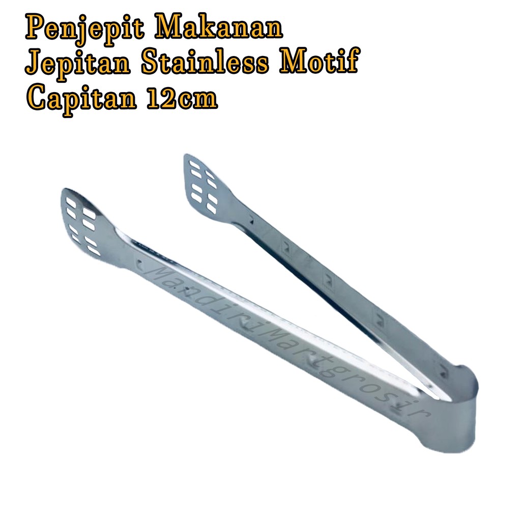 Jepitan Stainless Motif *Penjepit Makanan * 12cm