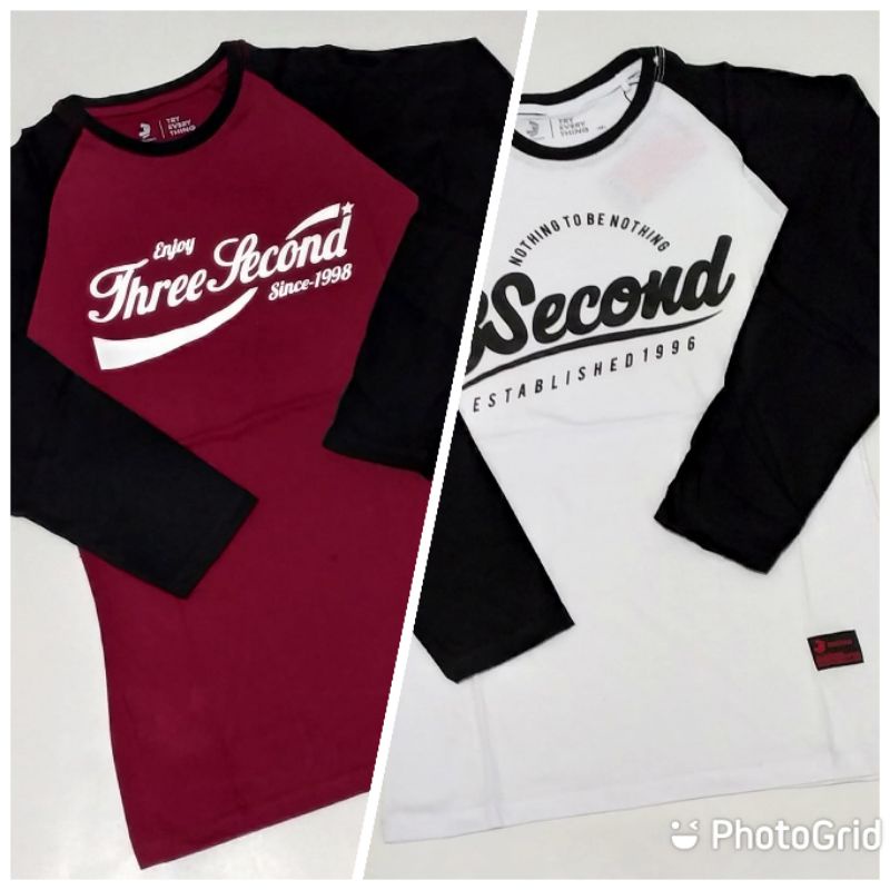 Kaos Reglan 3Second/Kaos Lengan Panjang wanita/Kaos Lengan Panjang Premium