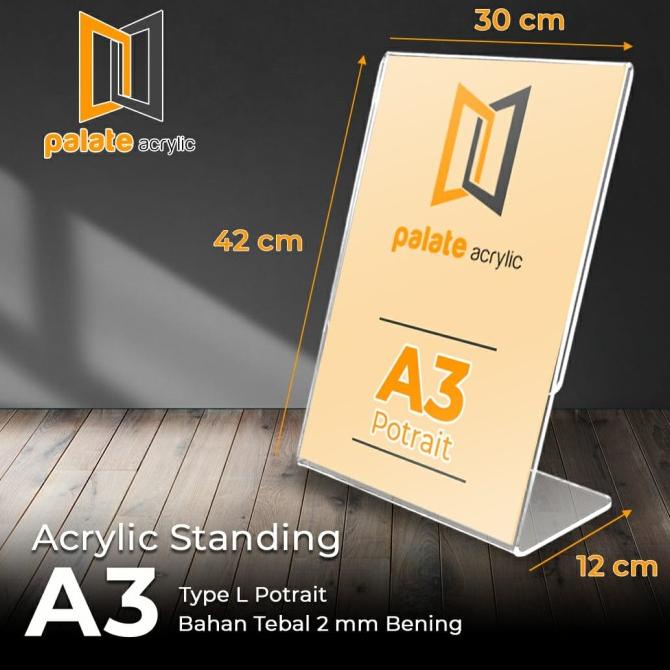 

Office & Stationery | Document Organizer | Akrilik A3 / Acrylic Tent Holder /Akrilik Menu A3 L Portrait 3Mm | Best Seller