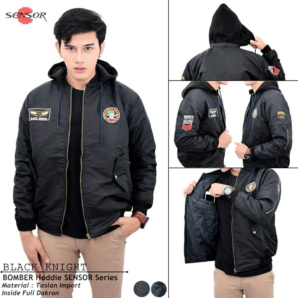 JAKET BOMBER HOODIE/ JAKET BOMBER PRIA HOODIE