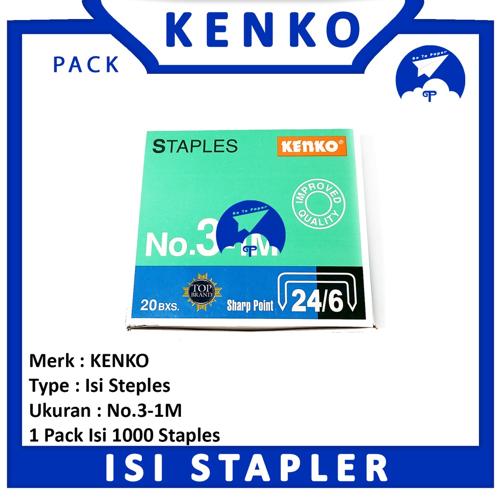 

KENKO - isi - Refill Staples Besar Ukuran No.3 -1M - Pack