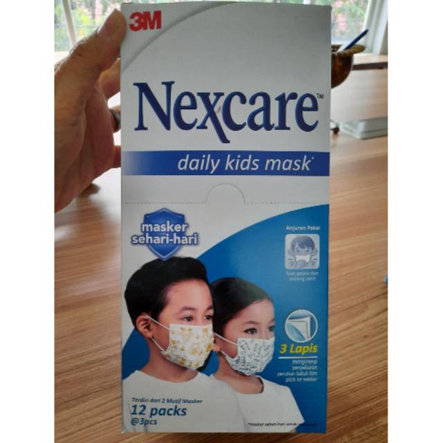 Masker anak 3M nexcare 1 box isi 36 masker