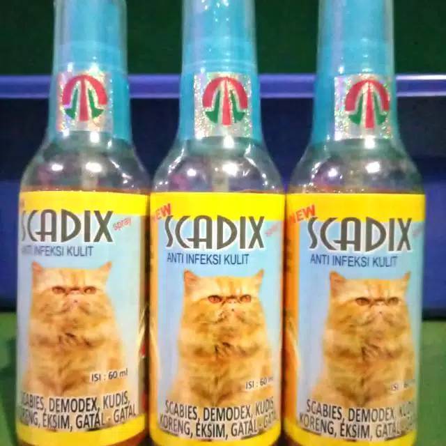 Scadix spray obat jamur,scabies kucing/ scadix obat infeksi kulit kucing