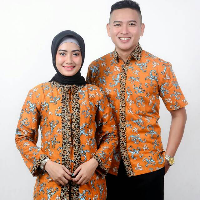 Sarimbit couple batik sikem orange