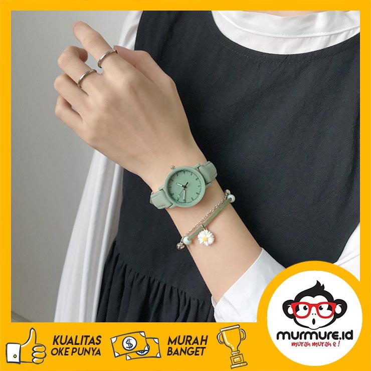 MURMURE.ID | JAM TANGAN ANALOG PRIA WANITA MODEL BULAT MINI BAHAN IMITASI IMPORT MURAH FW002