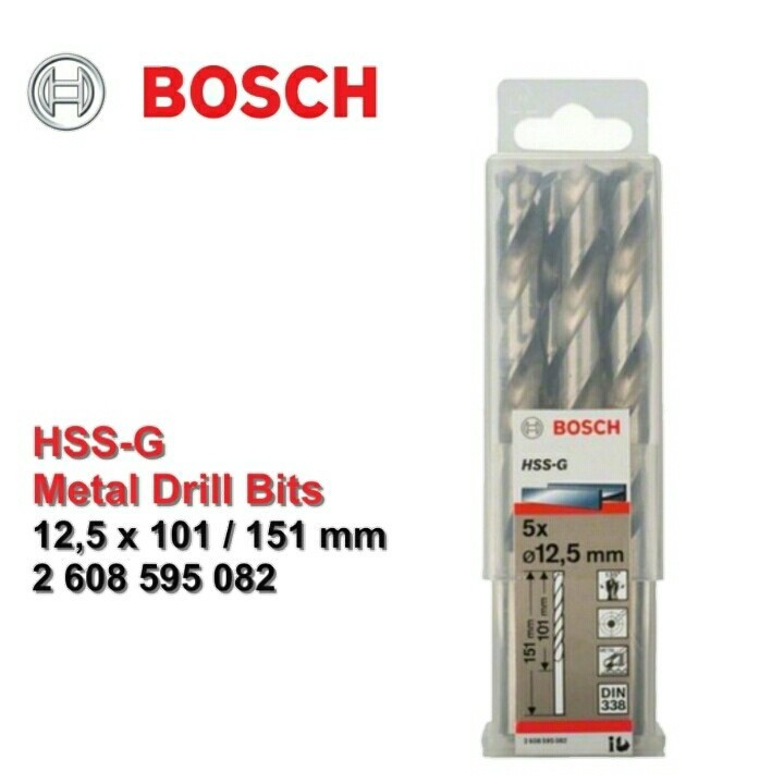 BOSCH Mata Bor HSS-G Metal Drill Bit 12.5 MM X 5 PCS