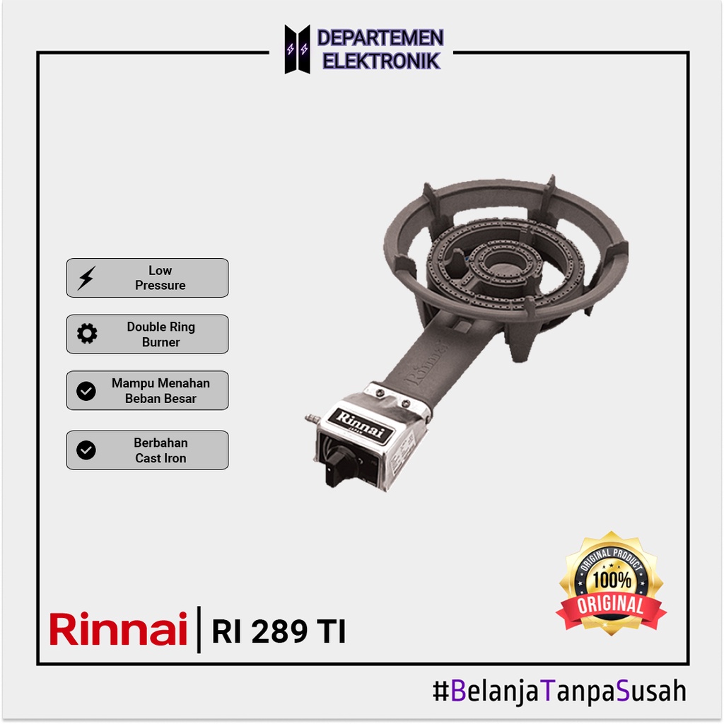 Rinnai TL 289 RI – Kompor Turbo 1 Tungku MURAH BANGET / GARANSI RESMI