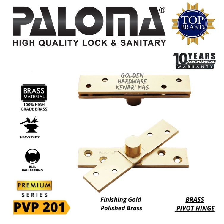 PALOMA PVP 201 PIVOT HINGE ENGSEL PUTAR JENDELA BRASS GOLD PB EMAS
