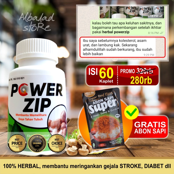 POWER ZIP/POWERZIP/POWER ZIP 60 KAPLET/HERBAL POWERZIP/HERBAL DIABET AMPUH/HERBAL SAKIT JANTUNG/HERB