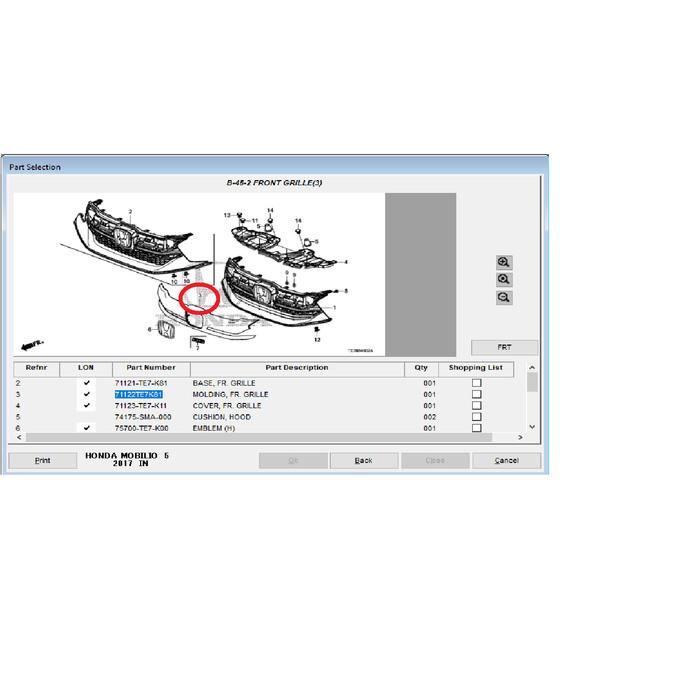 Grill Hitam Mobilio RS 2017-2020 Genuine