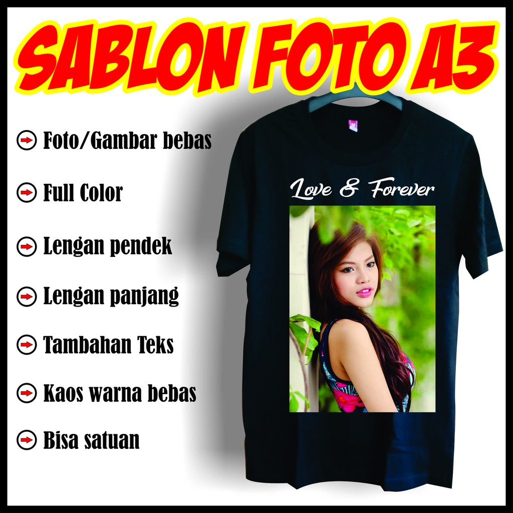 Kaos Sablon Foto A3