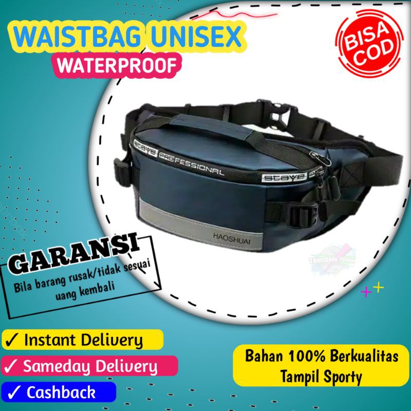 TAS WAIST BAG SELEMPANG PRIA WANITA HAOSHUAI