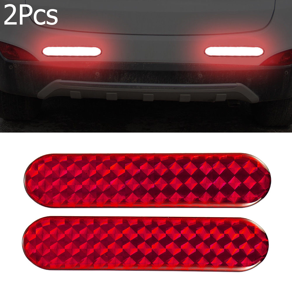 SUYOU 2Pcs Auto Car Reflective Strips Alarm Warning Tape Door Sticker Red Decal Sign Night Lamp Safety Mark