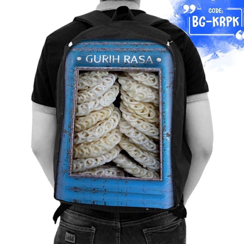 BRED.ID Tas Ransel Sekolah Anak Laki-Laki TK SD SMP Karakter Anak Unik Motif Printing KALENG KERUPUK