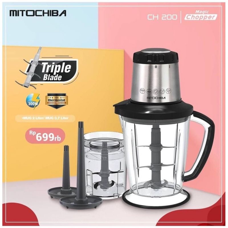 New Mithociba Food Chopper Ch 200 Kapasitas 2 Liter / Blender Mito