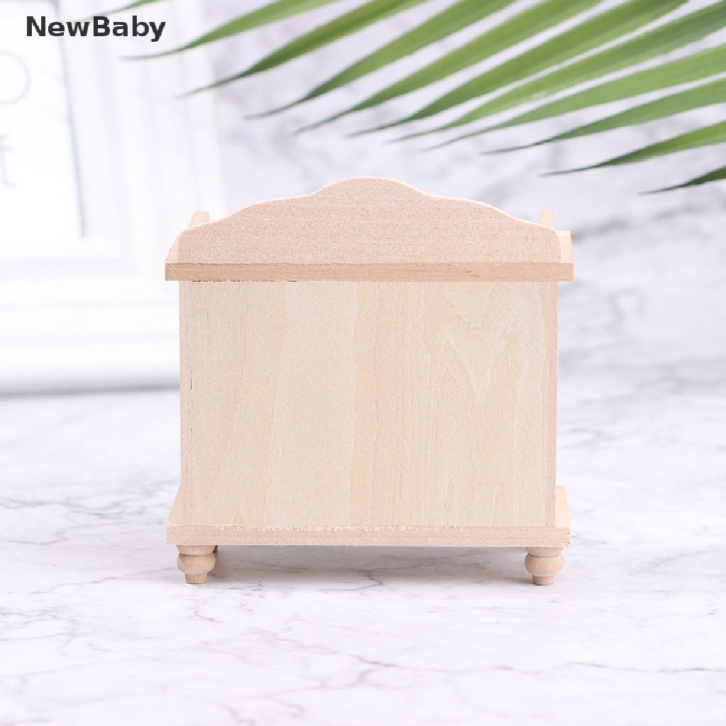 Newbaby Mainan Miniatur Lemari TV Kayu Untuk Dekorasi Rumah Boneka 1: 12