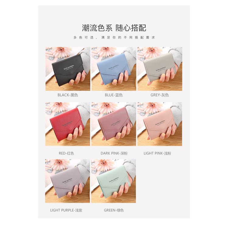 ♥TASBLUE♥ Dompet lipat wanita dompet mini impor kulit asli A16 Dompet lipat mini wanita Dompet wanita dompet pendek wanita berkapasitas besar