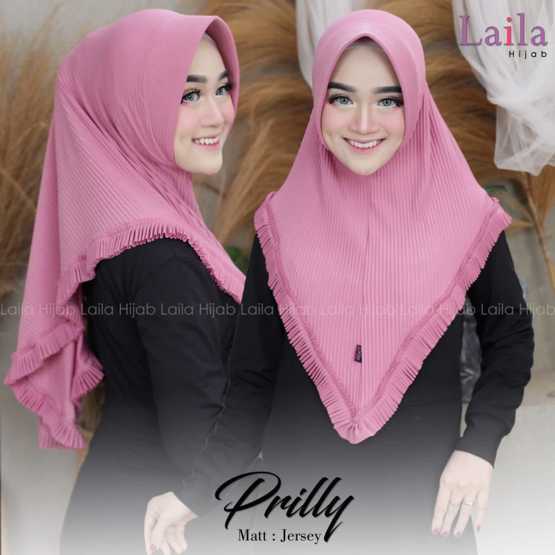 Laila Prilly••Hijab Instan Plisket Rempel original Laila - Laila Hijab - Jersey