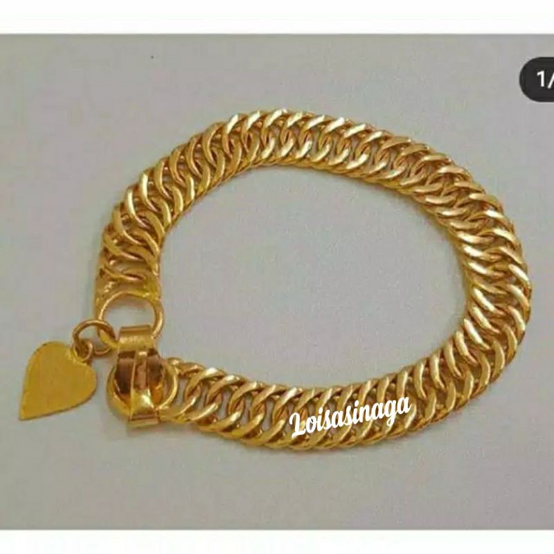 Gelang Rante Sisik Naga Emas Asli LM/London 24K kadar 99,9%