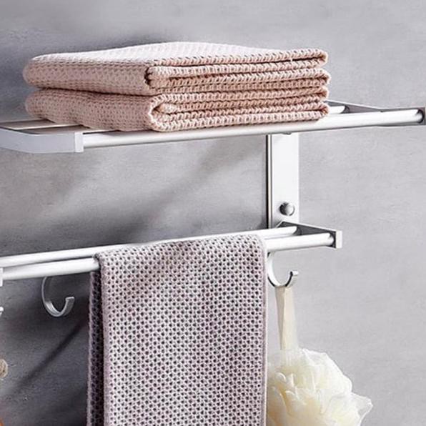 ♠ RHS/RDS - Rak Handuk Dinding Toilet Jemuran Baju Aluminium Kamar Mandi - 1 TINGKAT ➦