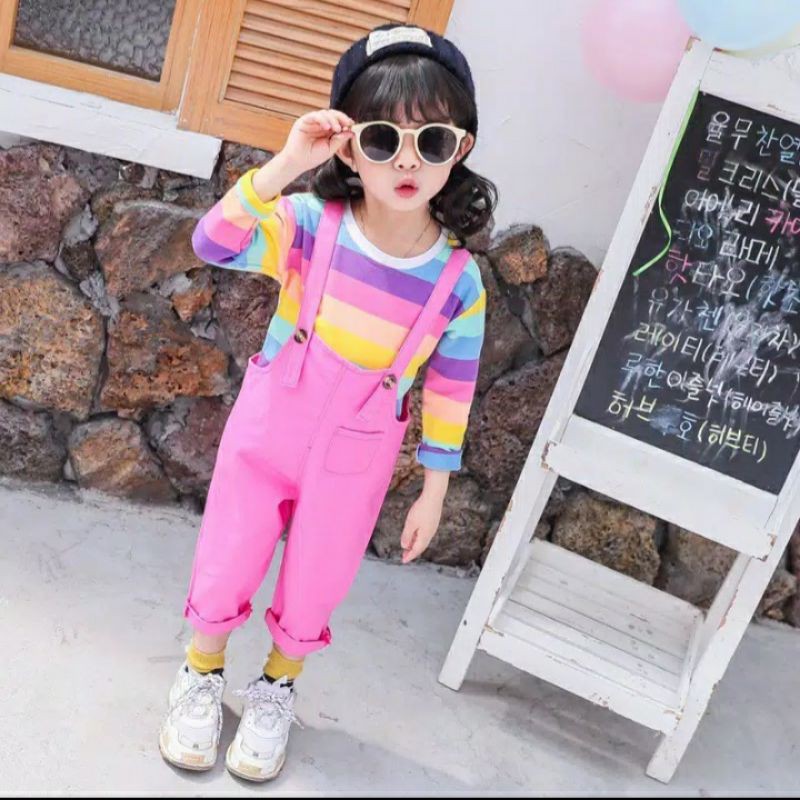 JUMPSUIT ANAK PEREMPUAN IMPORT/BAJU KODOK ANAK IMPORT SAYAP/OVERALL ANAK SAYAP KOREA 1 SD 4 TAHUN / 