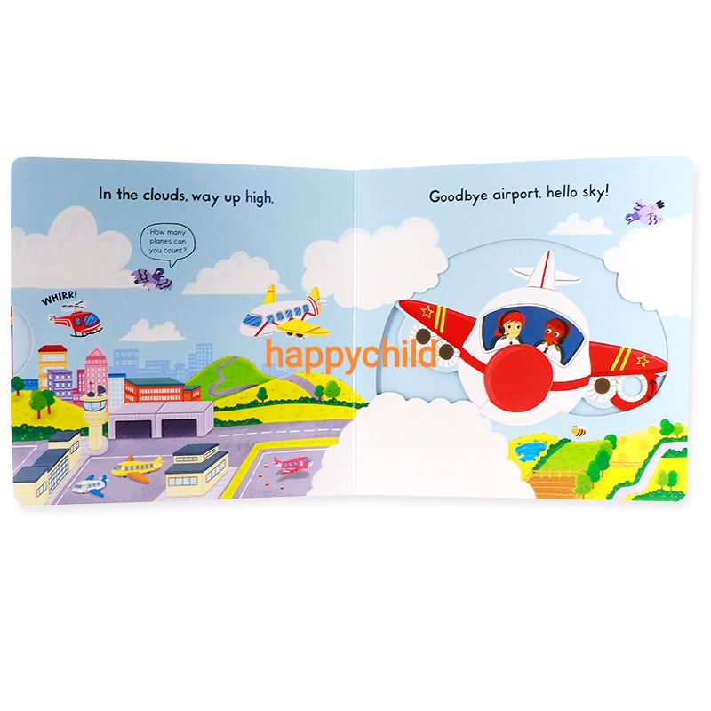 Original Busy airport board book push pull buku Campbell buku anak buku bacaan buku impor happychild