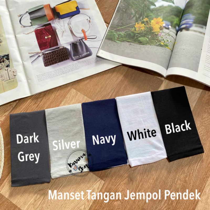 Manset tangan jempol pendèk bahan kaos pe