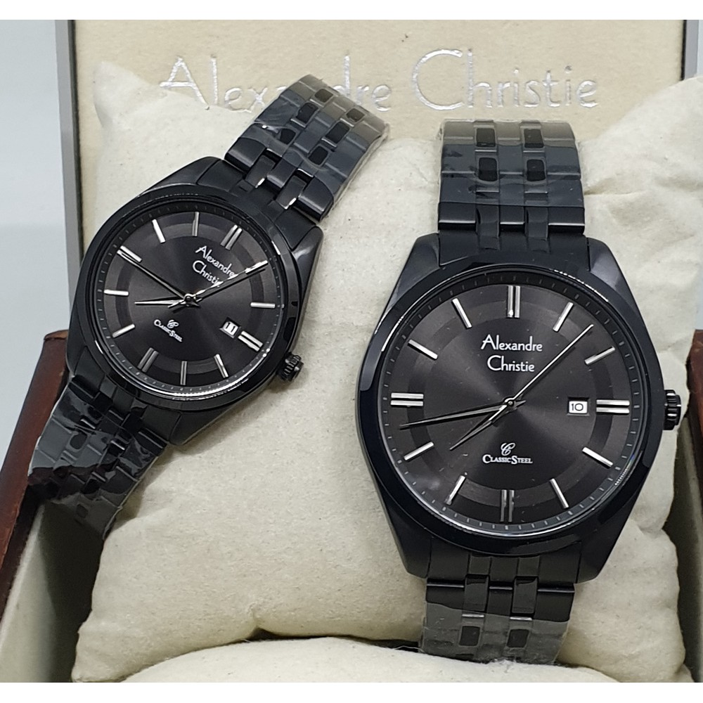 Alexandre Christie Ac8595 Full Black, Jam Tangan Cewek Original