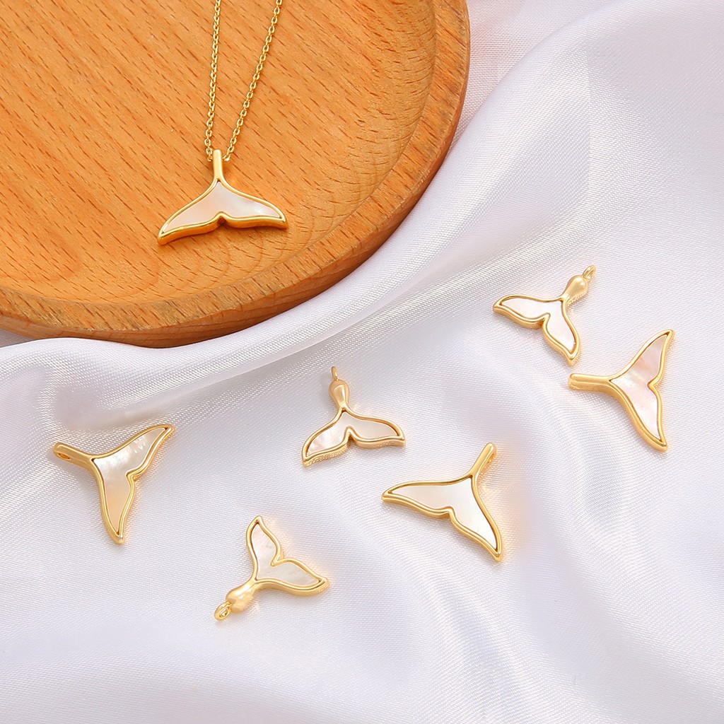 1Pc Charms metal Whale Tail 18K Gold Plated Making Pendant Fit Jewelry Finding  DIY Bracelet Necklace Accessories