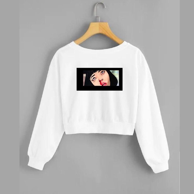 Clothing May - Sweater Hoodie Crop Cry Sad Sweater Distro Croptop Atasan Krop Top Wanita Cewek Viral