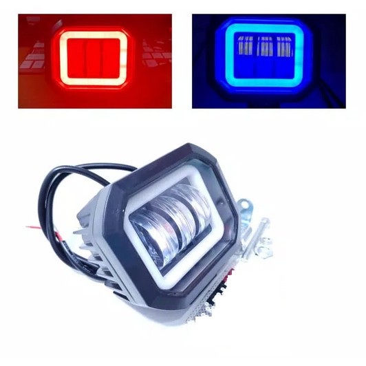 LAMPU TEMBAK SOROT LED CWL 3 MATA LENSA 4D 30 WATT CREE ANGEL EYE KOTAK MOBIL MOTOR 12 24 Volt