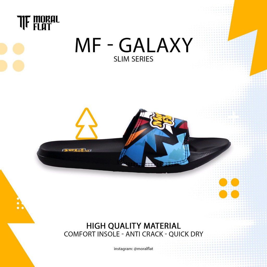 Moral Flat Sandal Slop Casual-Galaxy Series-Full Color Slide Black-1