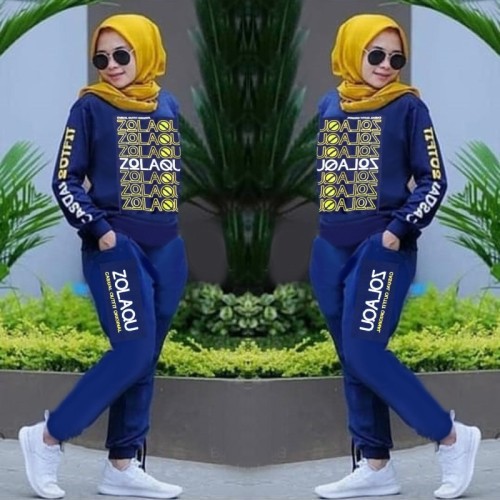 chm ZOLAQU SET training blouse celana setelan pakaian wanita