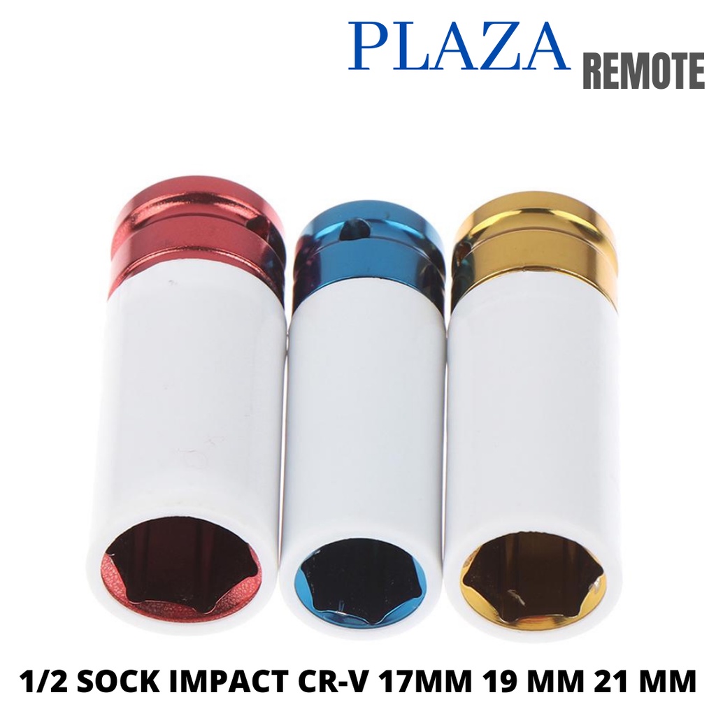 UNIVERSAL SHOCK SOK IMPACT DRIVE BLACK CHROME VANADIUM 1/2 3PC SET 17 MM 19 MM 21 MM