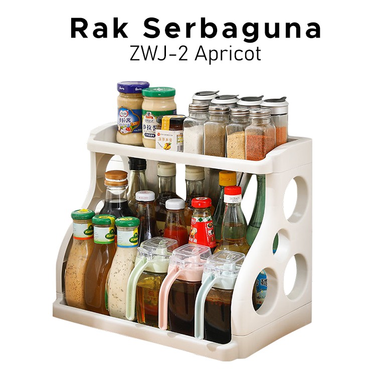 Rak Serbaguna Plastik Tebal serbaguna Bumbu Dapur Kecap Bumbu 2 Susun Botol Toples portable