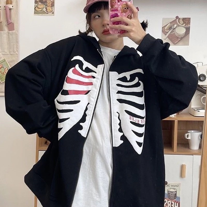 jacket oversize wanita GRUNGE HEART BONE XXL LD 130 cm pj 70 cm jacket big size jumbo oversize wanit