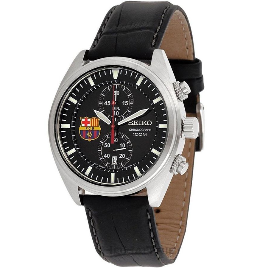 Seiko Mens SNN269P1 Chronograph Barca FC Calfskin | Jam Pria SNN269