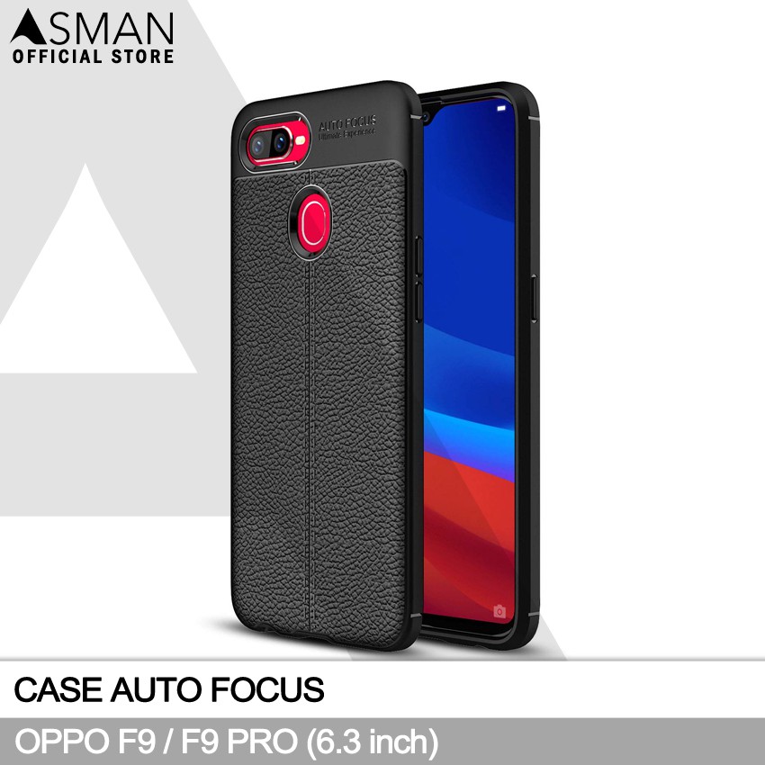 Auto Focus OPPO F9 / F9 PRO (6.23&quot;) | Soft Case Leather Premium - Hitam