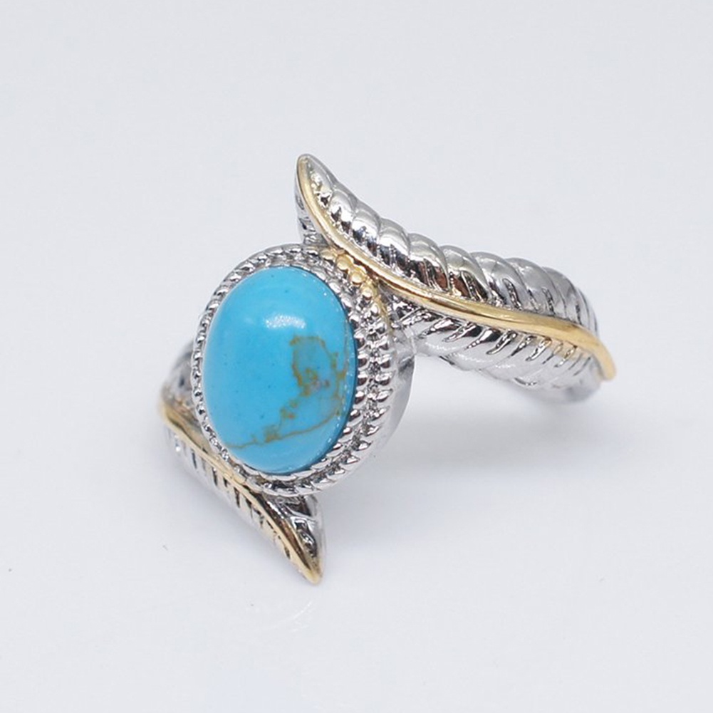 Hu Hu Hu Hu Hu Alat Bantu Pasang Kacamata♡ Cincin Wanita Desain Bulu Hias Turquoise Imitasi Gaya Mewah Untuk Cocktailpestahadiah