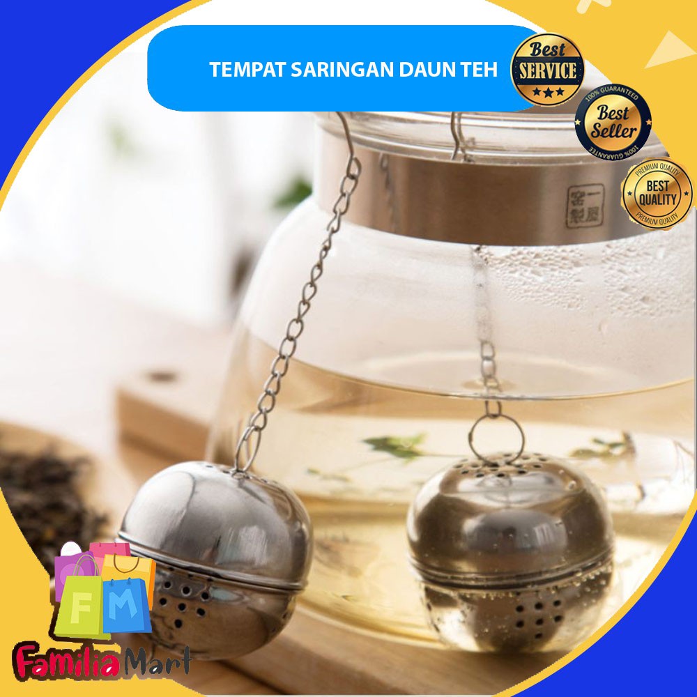 TEMPAT SARINGAN DAUN TEH STAINLESS BESI BULAT - TEA BAG FILTER