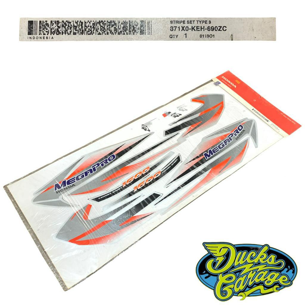 Striping Sticker Stiker List Body Honda Mega Pro Lama Original Silver Orange