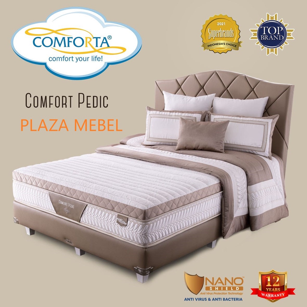 BED SET Kasur COMFORT PEDIC Comforta Springbed Kesehatan Orthopedic FULLSET uk. 160 - 200