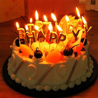 LILIN ULANG TAHUN Huruf HAPPY BIRTHDAY SILVER GOLD Pernak