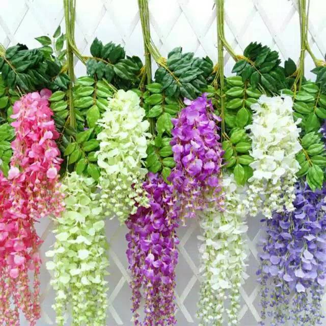 bunga juntai putih tambahan dekorasi bunga wisteria bunga juntai putih tambahan dekorasi bunga wisteria