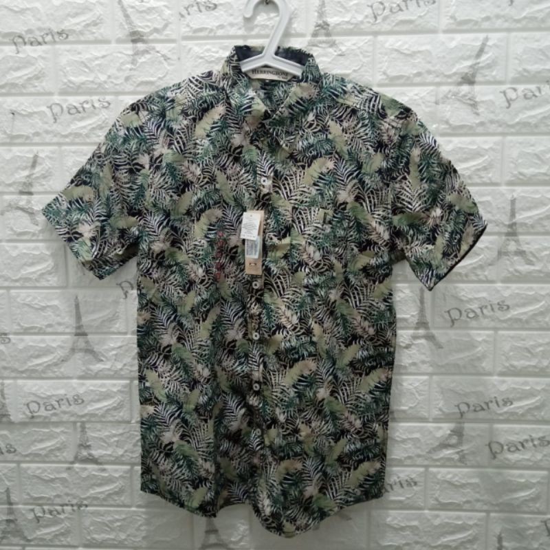 Herringbone H&R Kemeja pria motif