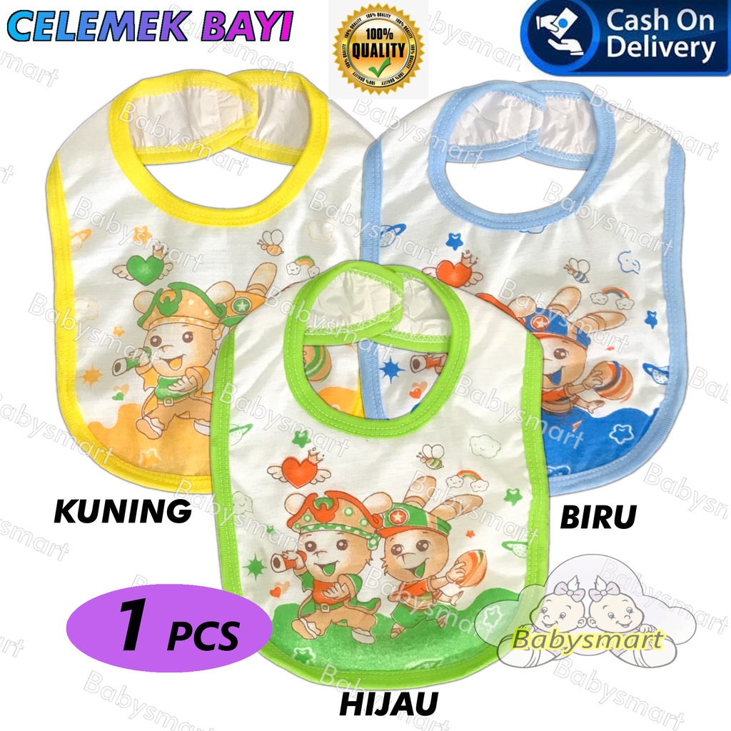 Babysmart - 1 Pcs Celemek makan bayi/Slaber Bayi/Tatakan iler liur/Tatakan Makan Bayi Motif Sablon