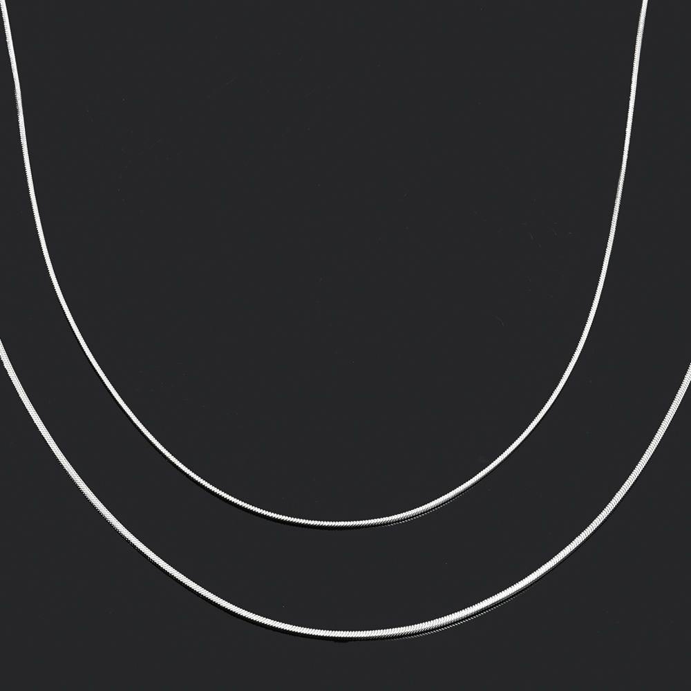 Suyo Perhiasan Kalung Stainless Steel Wanita Pria Warna Silver Hip Hop Statement