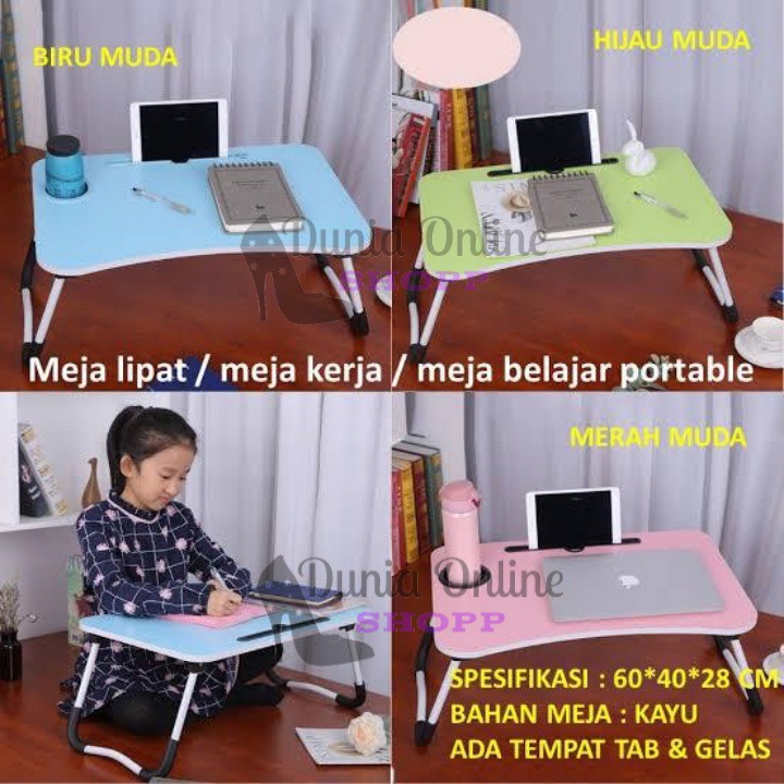 MEJA BELAJAR /MEJA LAPTOP LIPAT POLOS/MEJA BELAJAR ANAK